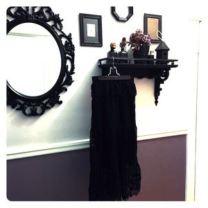 Black Lace Midi Skirt